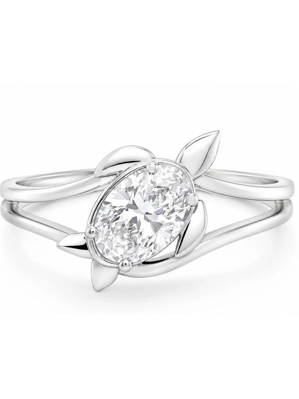 Genuine 0.90 Cts Diamond Solitaire Ring Solid 14k White Gold